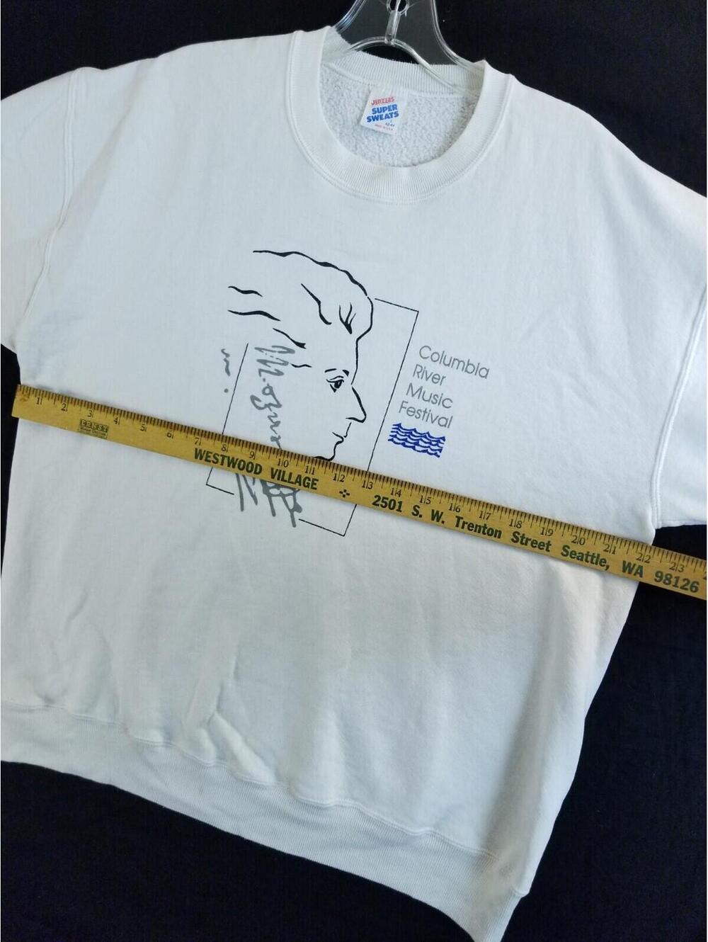 VTG Mozart Head Columbia River Music FESTIVAL 91 Concert White L Sweatshirt - Picture 8 of 10